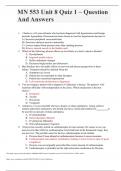 MN 553 Unit 8 Quiz 1 – Question And Answers