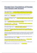 Prenatal Care I Foundations of Prenatal Care Quizzes with Answers&period;