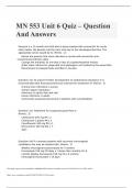 MN 553 Unit 6 Quiz – Question And Answers