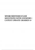 NUR MN580 MIDTERM EXAM QUESTIONS WITH ANSWERS | LATEST GRADED A+ (2023-2024)
