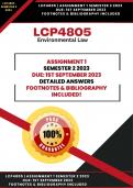 LCP4805 Answers Assignment 1 Semester 2 2023 (Due 1st September 2023) Bibliography and Footnotes Included!