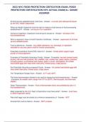 2023 NYC FOOD PROTECTION CERTICATION EXAM &sol;FOOD  PROTECTION CERTIFICATION NYC ACTUAL EXAM&sol;A&plus; GRADE  ASSURED