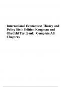Test Bank For International Economics: Theory and Policy 6th Edition Krugman and Obstfeld | Complete All Chapters