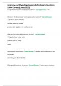 Anatomy and Physiology ISSA study final exam Questions 100&percnt; Correct &lpar;Latest 2023&rpar;