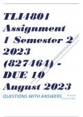 TLI4801 Assignment 1 Semester 2 2023 (827464) - DUE 10 August 2023