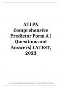 ATI PN Comprehensive Predictor Form A | Questions and Answers| LATEST, 2023