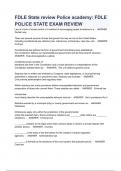 FDLE State review Police academy&colon; FDLE POLICE STATE EXAM REVIEW&lpar;A&plus; GRADED 100 &percnt; VERIFIED&rpar;LATEST REVIEWED 2023