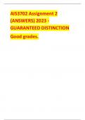 AIS3702 Assignment 2 &lpar;ANSWERS&rpar; SEMESTER 2 2023 - GUARANTEED DISTINCTION Good grades&period;