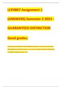 LCP4807 Assignment 1 (ANSWERS) Semester 2 2023 - GUARANTEED DISTINCTION Good grades.
