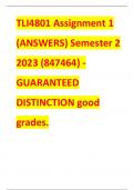 TLI4801 Assignment 1 (ANSWERS) Semester 2 2023 (847464) - GUARANTEED DISTINCTION good grades.