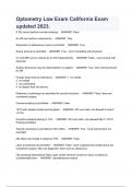 Optometry Law Exam California Exam updated 2023&period;&lpar;A&plus; GRADED 100&percnt; VERIFIED Q  & A&rpar;