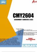 CMY2604 Assignment 1 (COMPLETE ANSWERS) Semester 2 2023 - DUE 8 August 2023