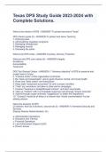 Texas DPS Study Guide 2023-2024 with Complete Solutions&period;