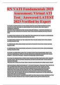  RN VATI Fundamentals 2019 Assessment; Virtual ATI Test_ Answered LATEST 2023.