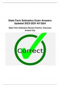 State Farm Estimatics Exam Answers  Updated 2023-2024 All Q&A State Farm Estimatics Review Practice Exercises  Answer Key