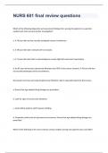 NURS 601 final review questions with correct answers