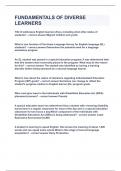 FUNDAMENTALS OF DIVERSE LEARNERS&vert;UPDATED&VERIFIED&vert;100&percnt; SOLVED&vert;GUARANTEED SUCCESS