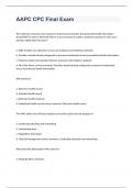 AAPC CPC Final Exam 2023 WITH 100&percnt; CORRECT ANSWERS
