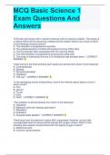 MCQ Basic Science 1 Exam Questions And Answers