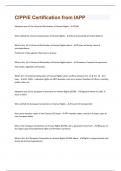 CIPP&sol;E Certification from IAPP&vert; Questions and Answers with complete solution