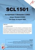 SCL1501 Assignment 1 (COMPLETE ANSWERS) Semester 2 2023 (815403) - DUE 18 August 2023