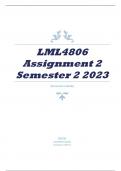LML4806 Assignment 2 Semester 2 2023 