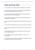 TRUE OR FALSE TEST&vert;UPDATED&VERIFIED&vert;100&percnt; SOLVED&vert;GUARANTEED SUCCESS