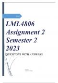 LML4806 Assignment 2 Semester 2 2023 