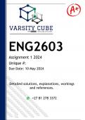 ENG2603 Assignment 1 &lpar;DETAILED ANSWERS&rpar; 2024 - DISTINCTION GUARANTEED   