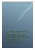 test bank for claytons basic pharmacology for nurses 18th edition by willihnganz complete chapters&period;pdf