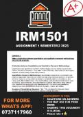 IRM1501 Assignment 1 Semester 2 2023 (ANSWERS)