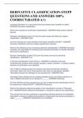 DERIVATIVE CLASSIFICATION-STEPP QUESTIONS AND ANSWERS 100&percnt; COORECT&lpar;RATED A&plus;&rpar;