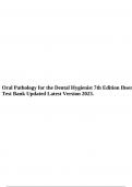 Oral Pathology for the Dental Hygienist 7th Edition Ibsen Test Bank Updated Latest Version 2023.
