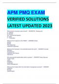 APM PMQ EXAM VERIFIED SOLUTIONS  LATEST UPDATED 2023