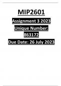 Mip2601 ASSIGNMENT 3 2023
