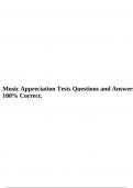 Music Appreciation Tests Questions and Answers 100% Correct.