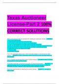 Texas Auctioneer  License-Part 2 100%  CORRECT SOLUTIONS