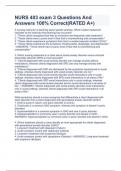 NURS 403 exam 3 Questions And Answers 100&percnt; Correct&lpar;RATED A&plus;&rpar;                                                                                                                                                    