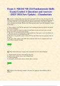 Exam 1: NR224/ NR 224 Fundamentals Skills Exam| Graded A Questions and Answers (2023/ 2024 New Update) - Chamberlain