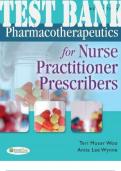 TEST BANK for Pharmacotherapeutics for Nurse Practitioner Prescribers 3rd Edition by Woo, Teri Moser & Wynne. (All 52 Chapters).