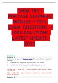 CHEM 103 /  PORTAGE LEARNING MODULE 1 TO 6  EXAM QUESTIONS +  100% SOLUTIONS  LATEST UPDATE  2023