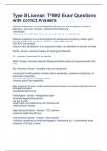 Type B License&colon; TFM02 Exam Questions with correct Answers