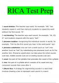 RICA Test Prep questions and answers&rcub; Latest 2023 - 2024 &lpar;verified answers&rpar;