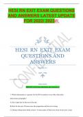HESI RN EXIT EXAM QUESTIONS AND ANSWERS LATEST UPDATE FOR 2022&sol; 2023