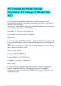 ATI Dosages by Weight Dosage Calculation 3&period;0 Dosage by Weight Test 2023