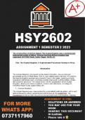 HSY2602 Assignment 1 2023 Semester 2 2023 &lpar;ANSWERS&rpar;