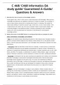 C 468&sol; C468 Informatics OA  study guide&sol; Guaranteed A&plus;Guide&sol;  Questions & Answers