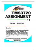 TMS3720 ASSIGNMENT11 DUE 11 AUGUST 2023