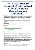 2023 HESI Medical Surgical LPN&sol;PN Actual Exam Nursing V1 &lpar;Questions and Answers&rpar;
