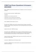COM Final Exam Questions & Answers 2023&sol;2024